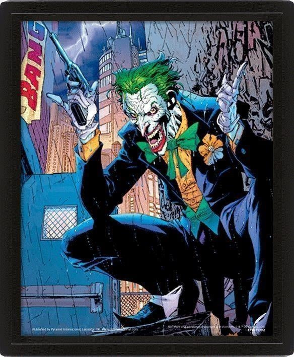 Dc Comics: Pyramid - Joker - Bang - Framed 25X20 Cm (3D Lenticular Print / Stampa)