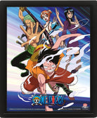 One Piece: Pyramid - Straw Hat Pirates Assault - Framed 25X20 Cm (3D Lenticular Print / Stampa)