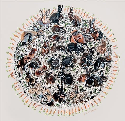 Pyramid: Kathryn Mcgovern - Planet Rabbit (Stampa Montata 40X40 Cm)