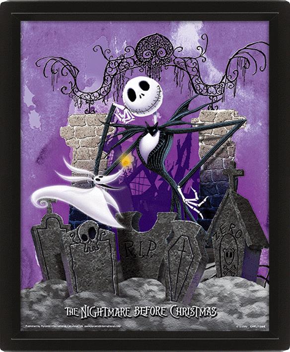 Disney: Pyramid - The Nightmare Before Christmas - Graveyard - 25X20 Cm (3D Lenticular Print / Stampa)