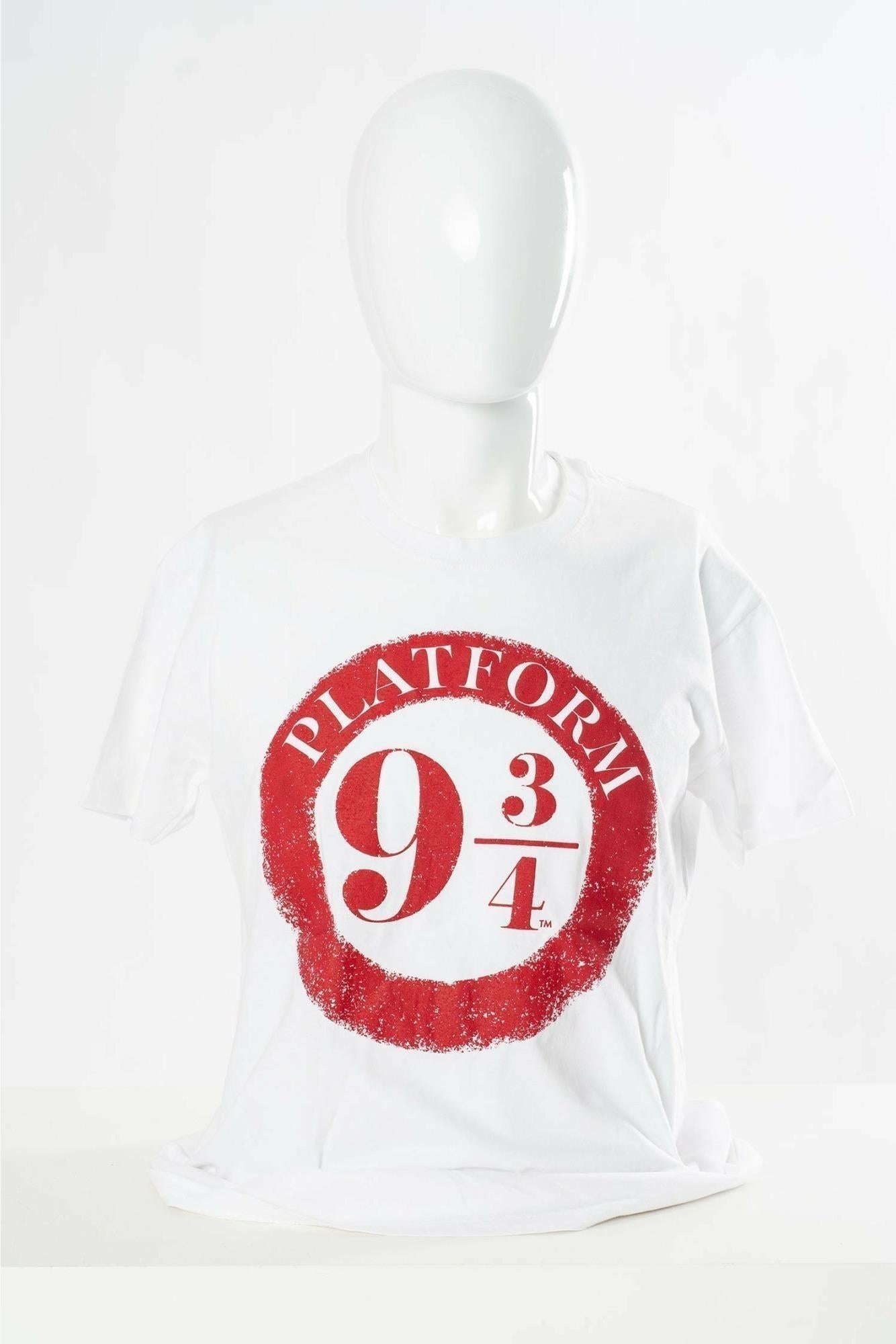 Harry Potter: White Platform 9&3 Quarters Raised Print (T-Shirt Unisex Tg. 2XL)