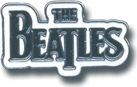 Beatles (The): Medium Drop T Logo Black (Spilla Badge)