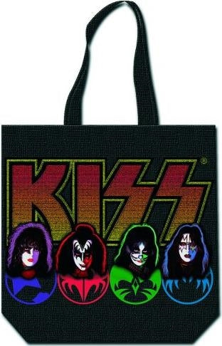 Kiss: Faces & Logo With Zip Top (Borsa Shopping)