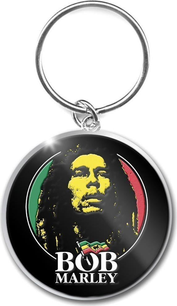 Bob Marley: Logo Face (Portachiavi Metallo)