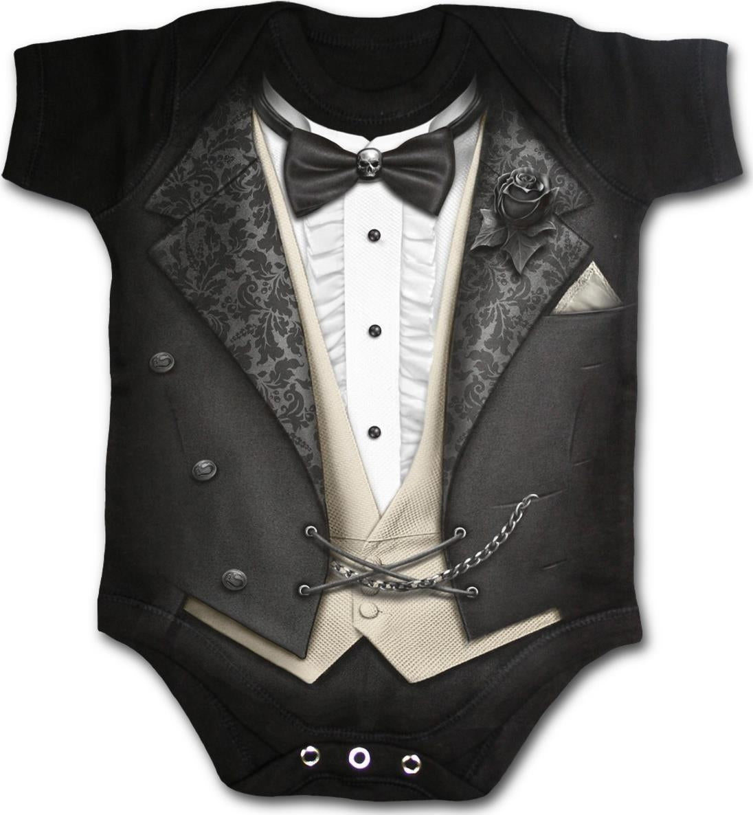 Spiral: Tuxed Baby Sleepsuit Black (Body Bambino Tg. S)