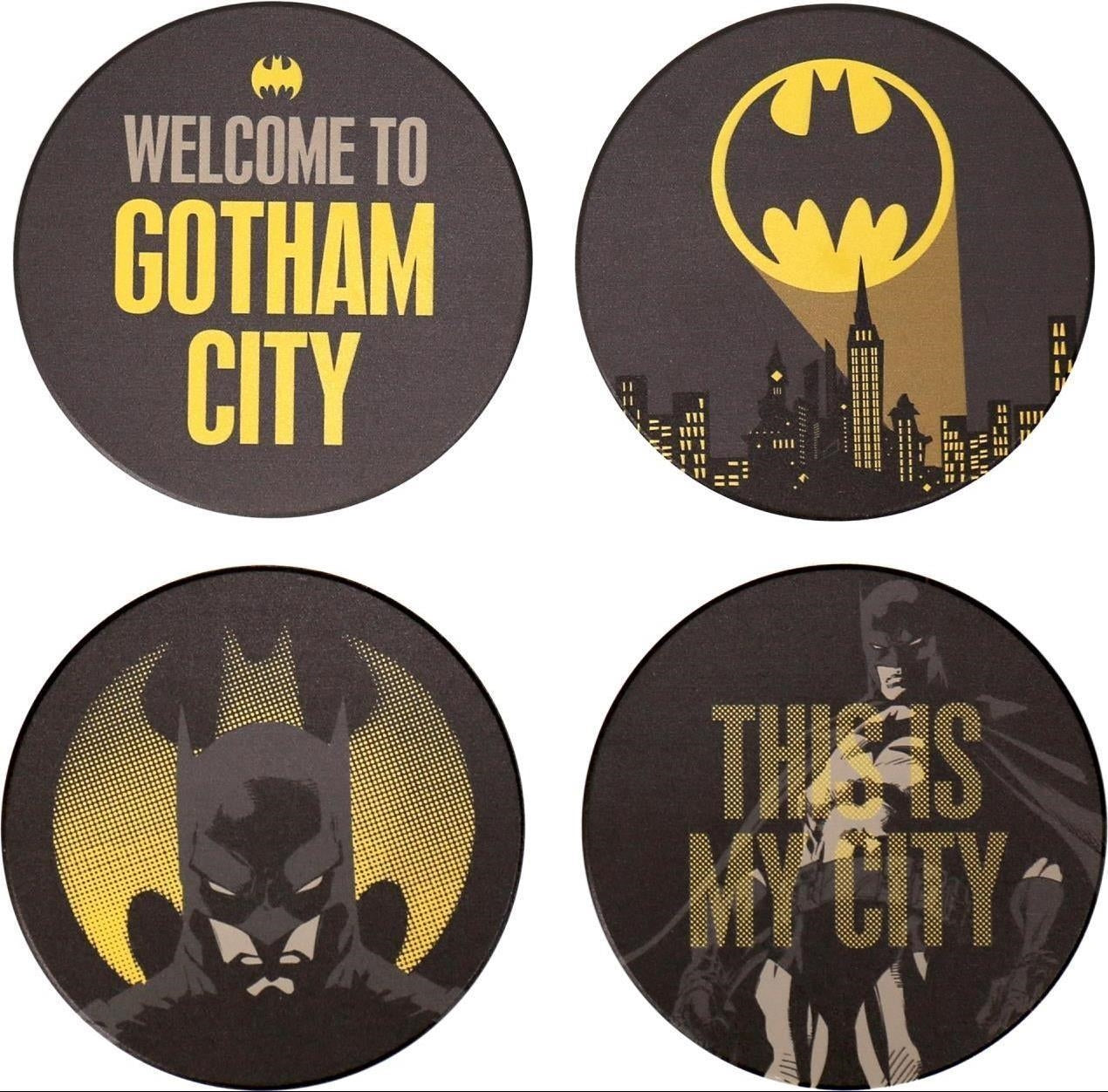 Dc Comics: Half Moon Bay - Gotham City (Ceramic Coaster Set Of 4 / Set 4 Sottobicchieri)