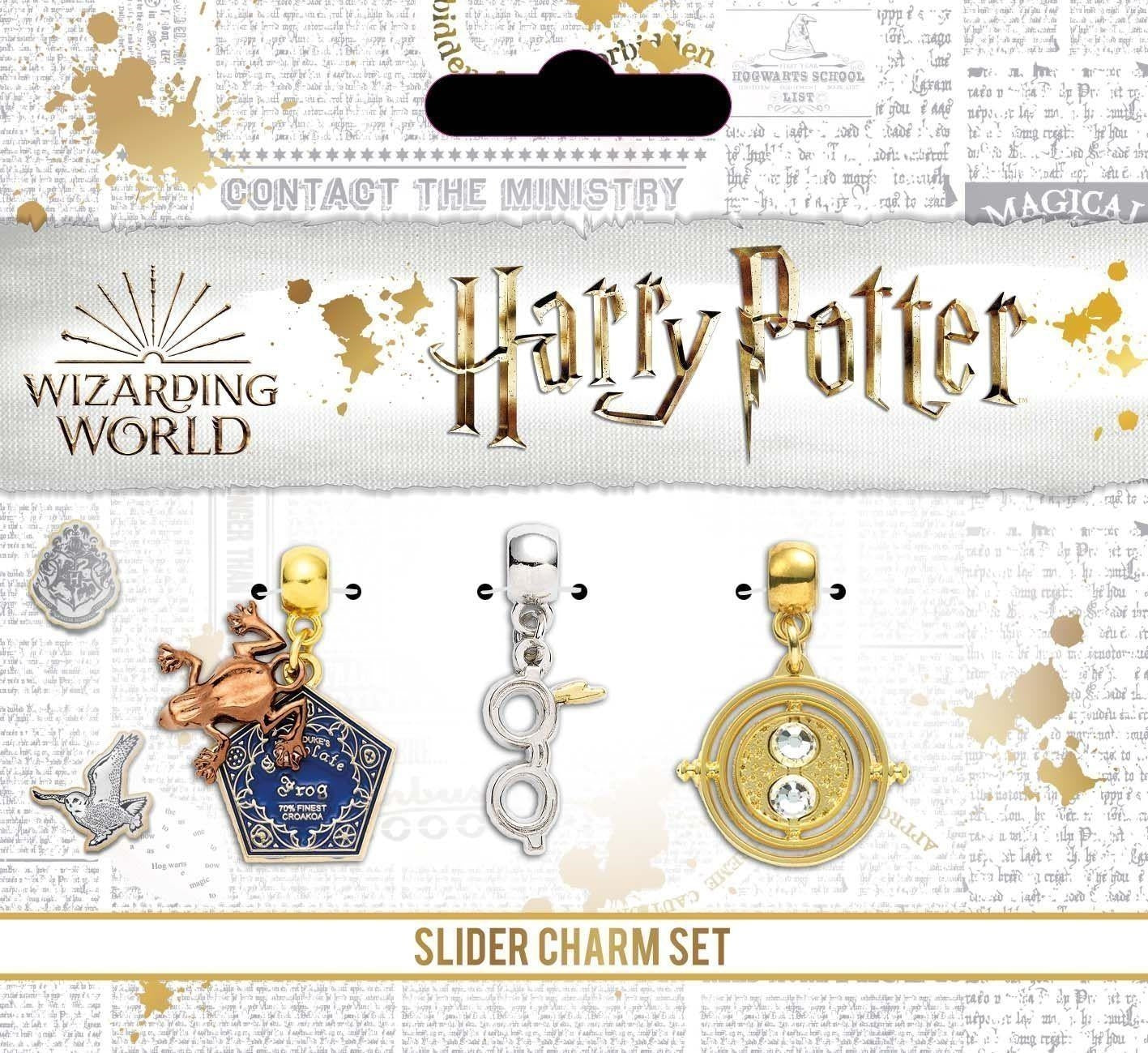 Harry Potter: The Carat Shop - Silver Plated Set - Chocolate Frog/Glasses & Lightning Bolt/Time Turner (Charmes Set / Set 3 Ciondoli)