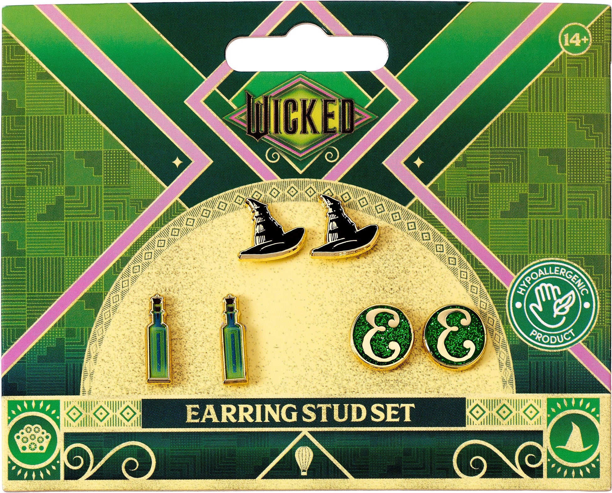 Wicked: The Carat Shop - Hat, Potion And E Logo Stud (Earrings / Orecchini)