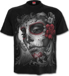 Spiral: Skull Roses Front Print T-shirt Black (T-Shirt Unisex Tg. L)