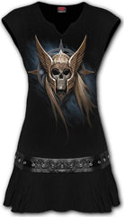 Spiral: Angel Warrior - Stud Waist Mini Dress Black (Plain) Donna S