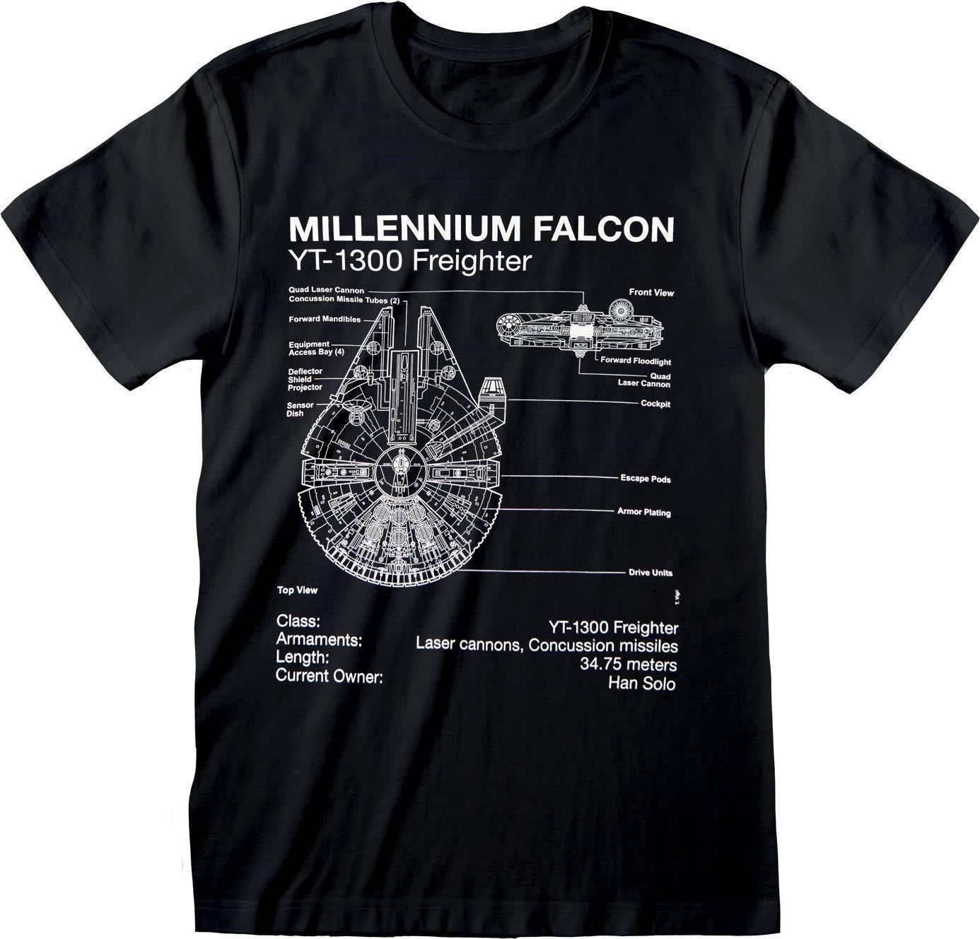 Star Wars: Millennium Falcon Sketch (T-Shirt Unisex Tg. M)