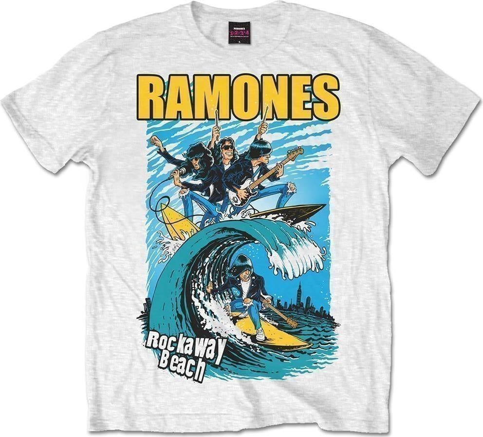 Ramones: Rockaway Beach White (T-Shirt Unisex Tg. M)