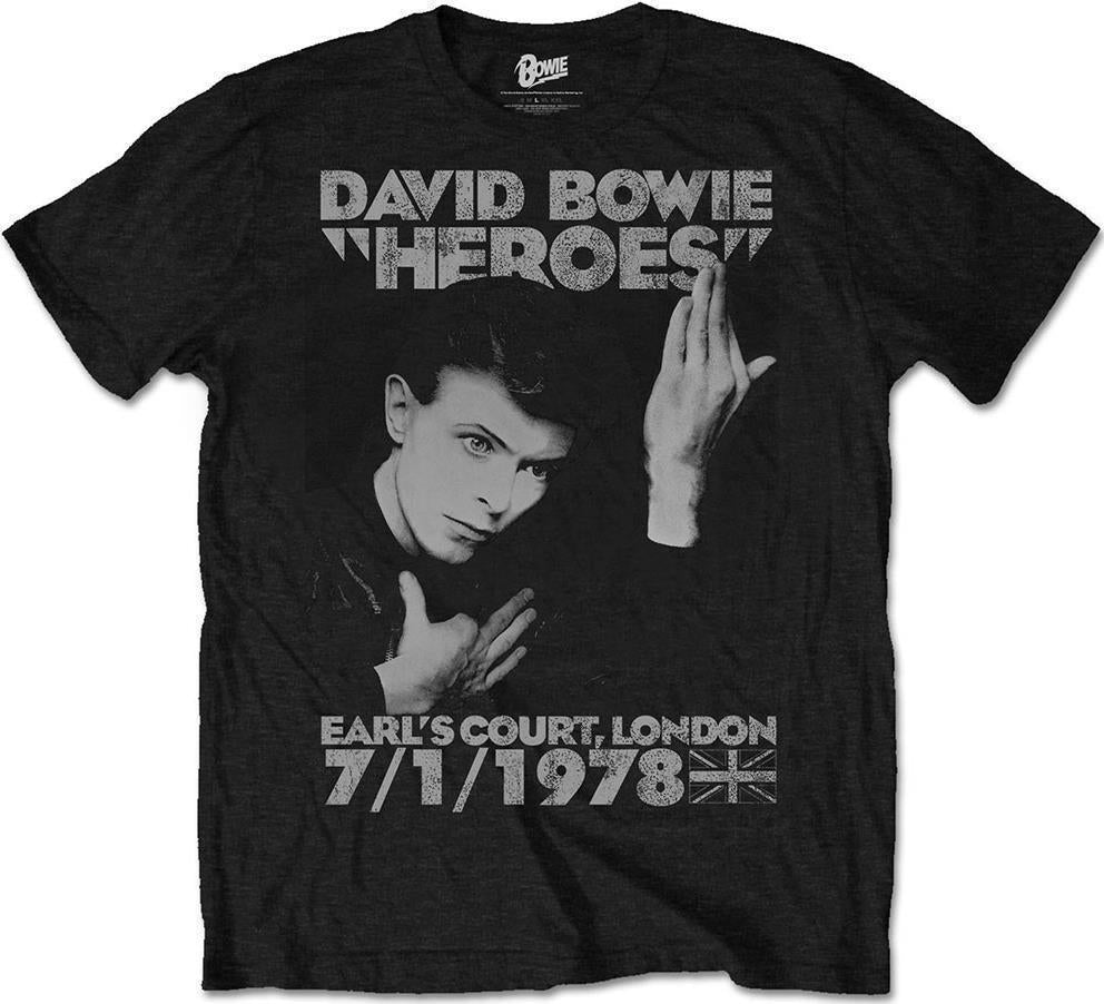 David Bowie: Heroes Earls Court Black (T-Shirt Unisex Tg. L)