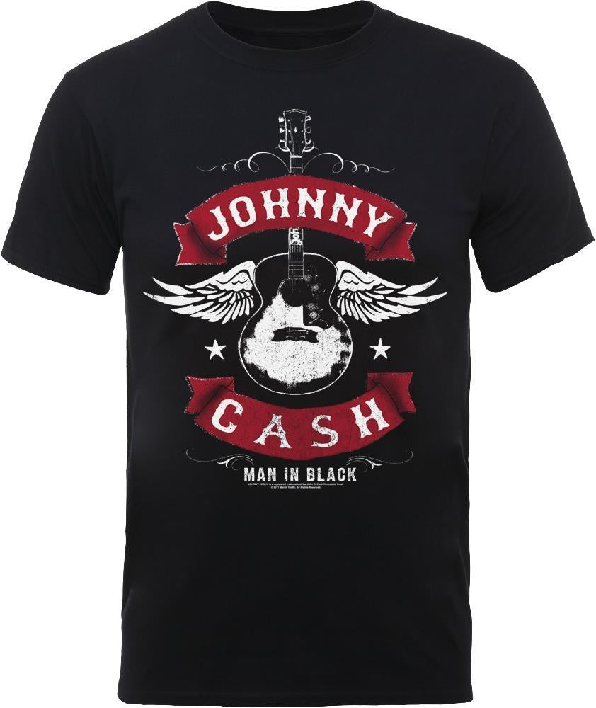 Johnny Cash: Rock Off - Winged Guitar (T-Shirt Unisex Tg. S)