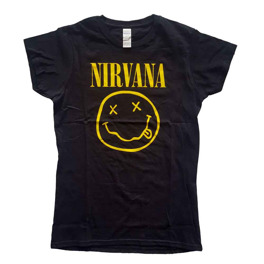 Nirvana: Rock Off - Smiley Logo (T-Shirt Donna Tg. M)
