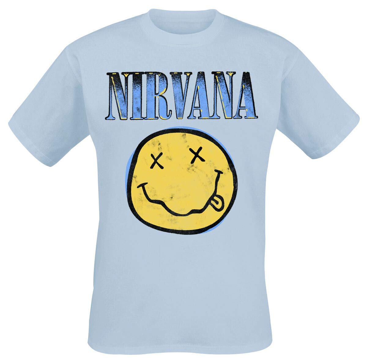 Nirvana: Rock Off - Xerox Smiley Blue (T-Shirt Unisex Tg. S)