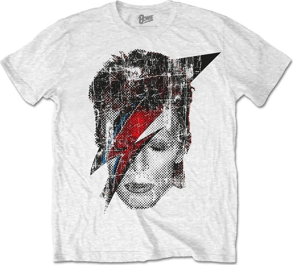 David Bowie: Rock Off - Halftone Flash Face (T-Shirt Unisex Tg. L)