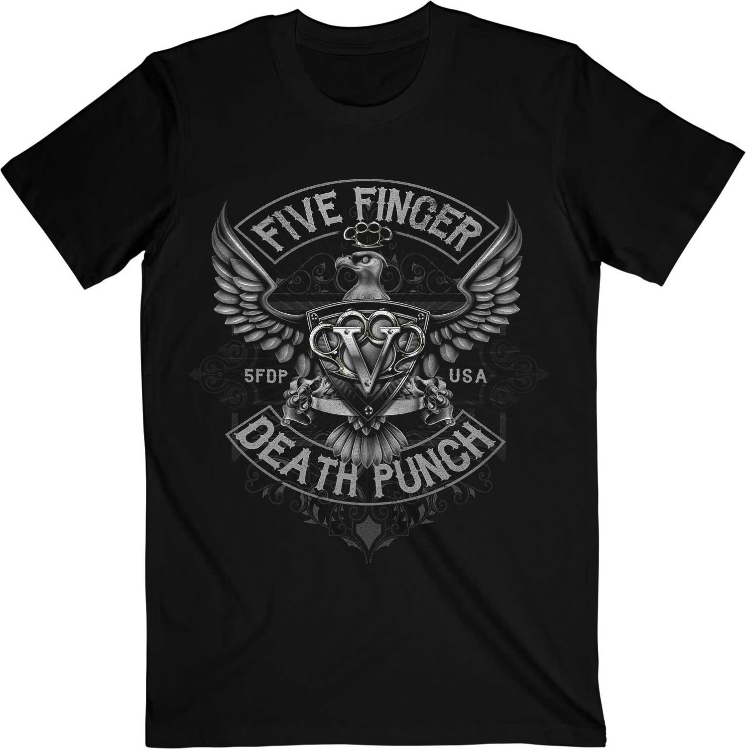 Five Finger Death Punch: Howe Eagle Crest (T-Shirt Unisex Tg. M)
