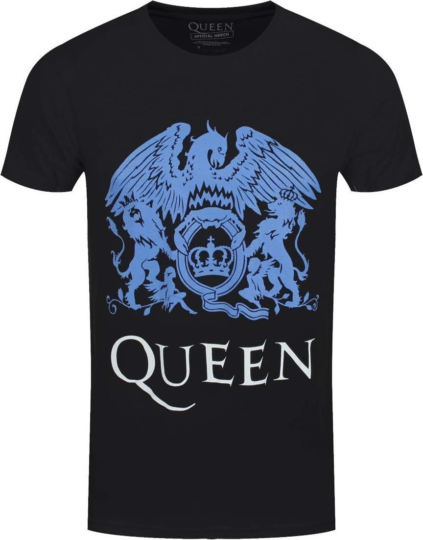 Queen: Rock Off - Blue Crest (T-Shirt Unisex Tg. L)