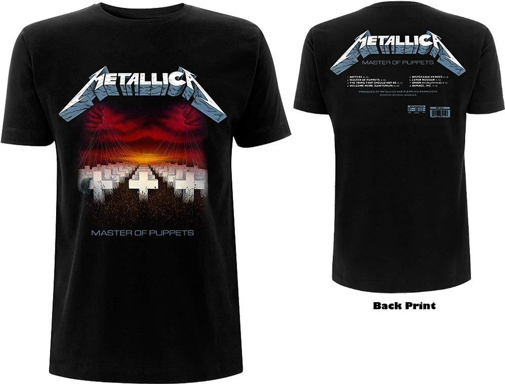 Metallica: Master Of Puppets Tracks (Back Print) (T-Shirt Unisex Tg. S)