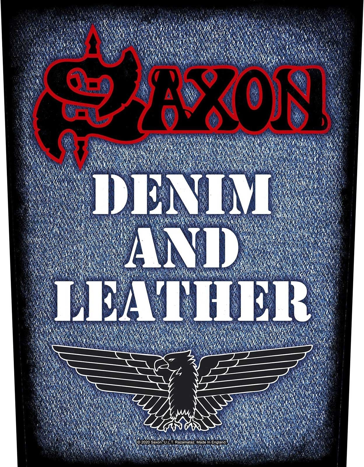Saxon: Denim & Leather Back Patch (Toppa)