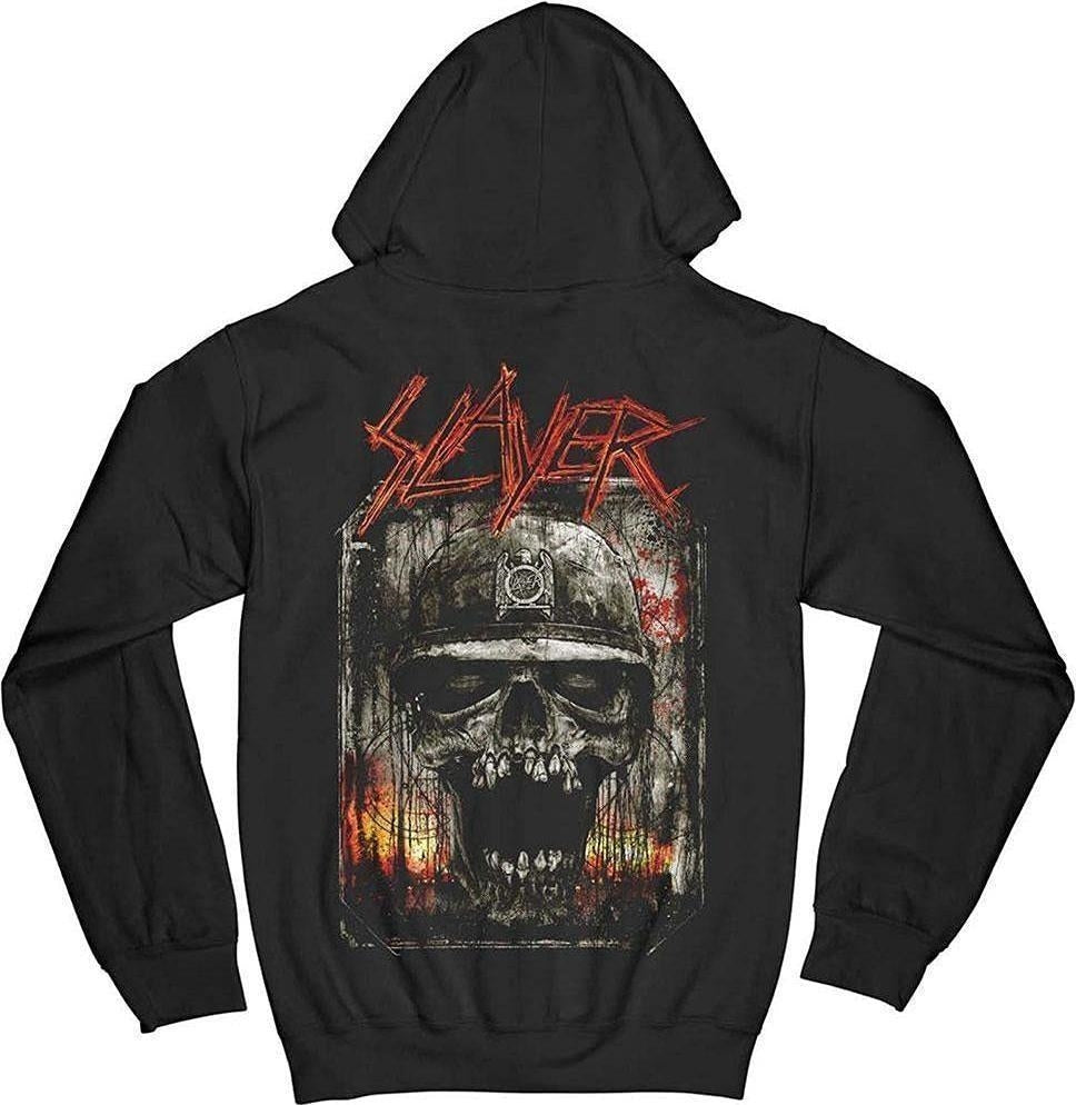 Slayer: Zipped Etched Skull (Back Print) (Felpa Con Cappuccio Unisex Tg. 4XL)