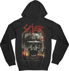 Slayer: Zipped Etched Skull (Back Print) (Felpa Con Cappuccio Unisex Tg. 4XL)