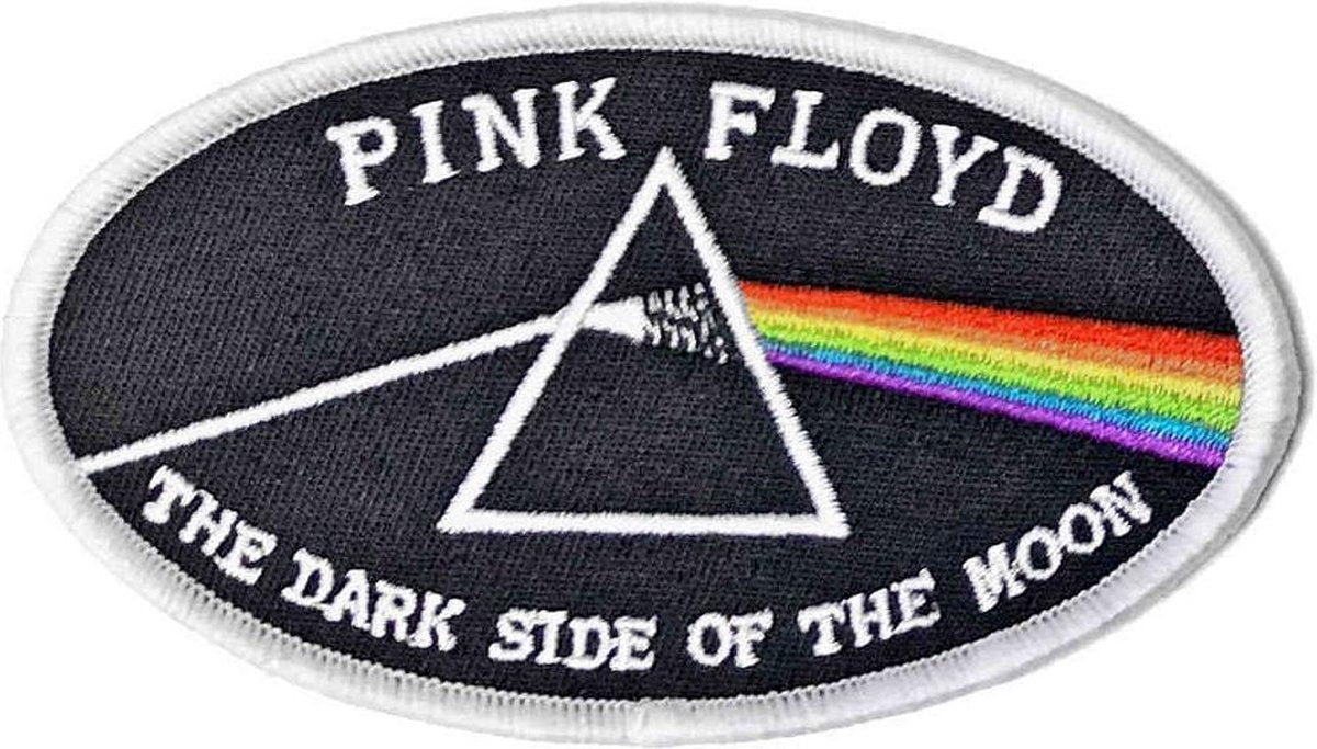 Pink Floyd: Dark Side Of The Moon Oval White Border (Toppa)
