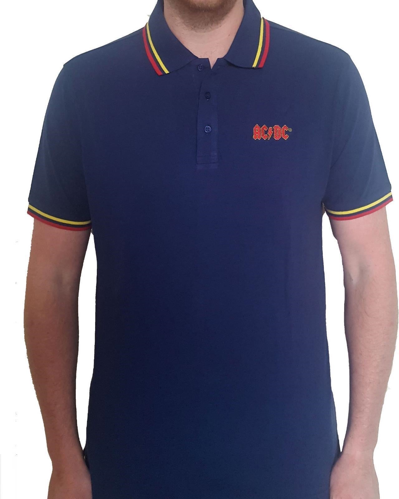Ac/Dc: Rock Off - Classic Logo Blue (Polo Shirt Unisex Tg. S)
