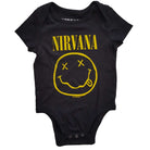 Nirvana: Rock Off - Yellow Happy Face Kids Baby Grow (Body Bambino 0-3 Mesi)