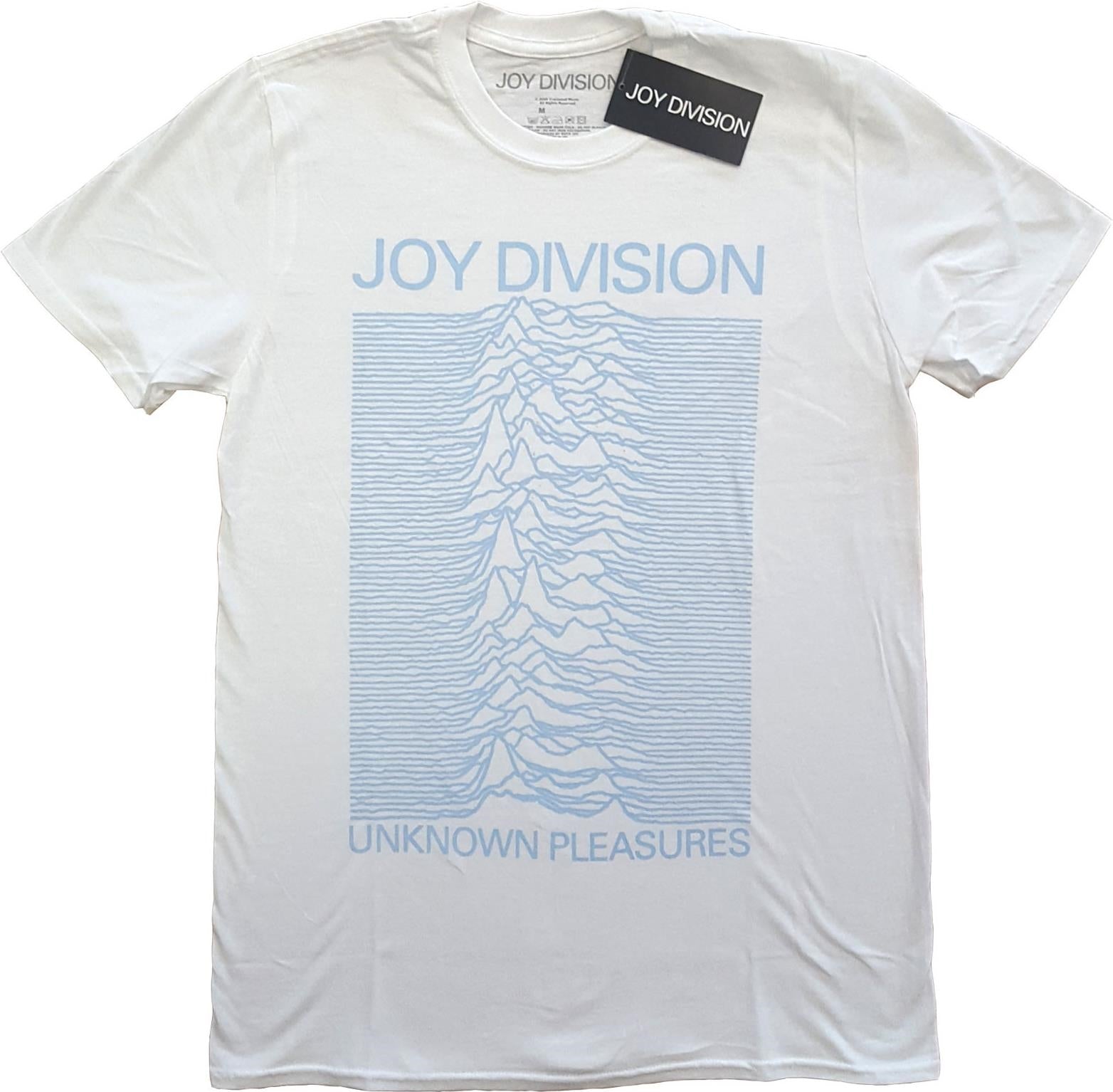 Joy Division: Unknown Pleasures Blue On White (T-Shirt Unisex Tg. S)