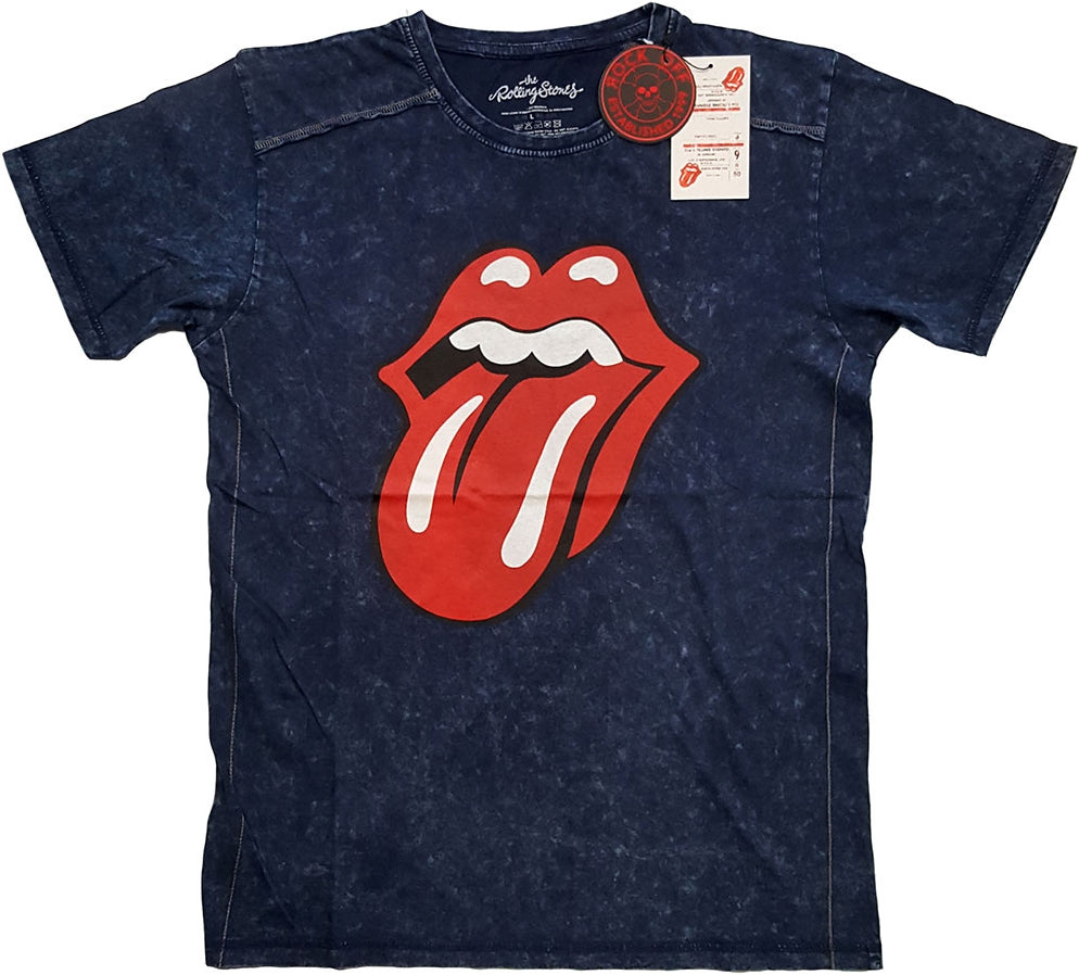 Rolling Stones (The): Rock Off - Classic Tongue Blue Wash Collection (T-Shirt Unisex Tg. L)