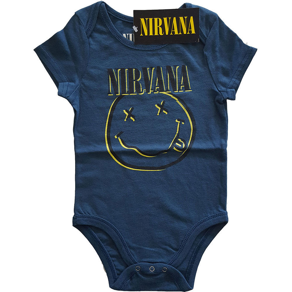 Nirvana: Rock Off - Inverse Happy Face (Body Neonato 0-3 Mesi)