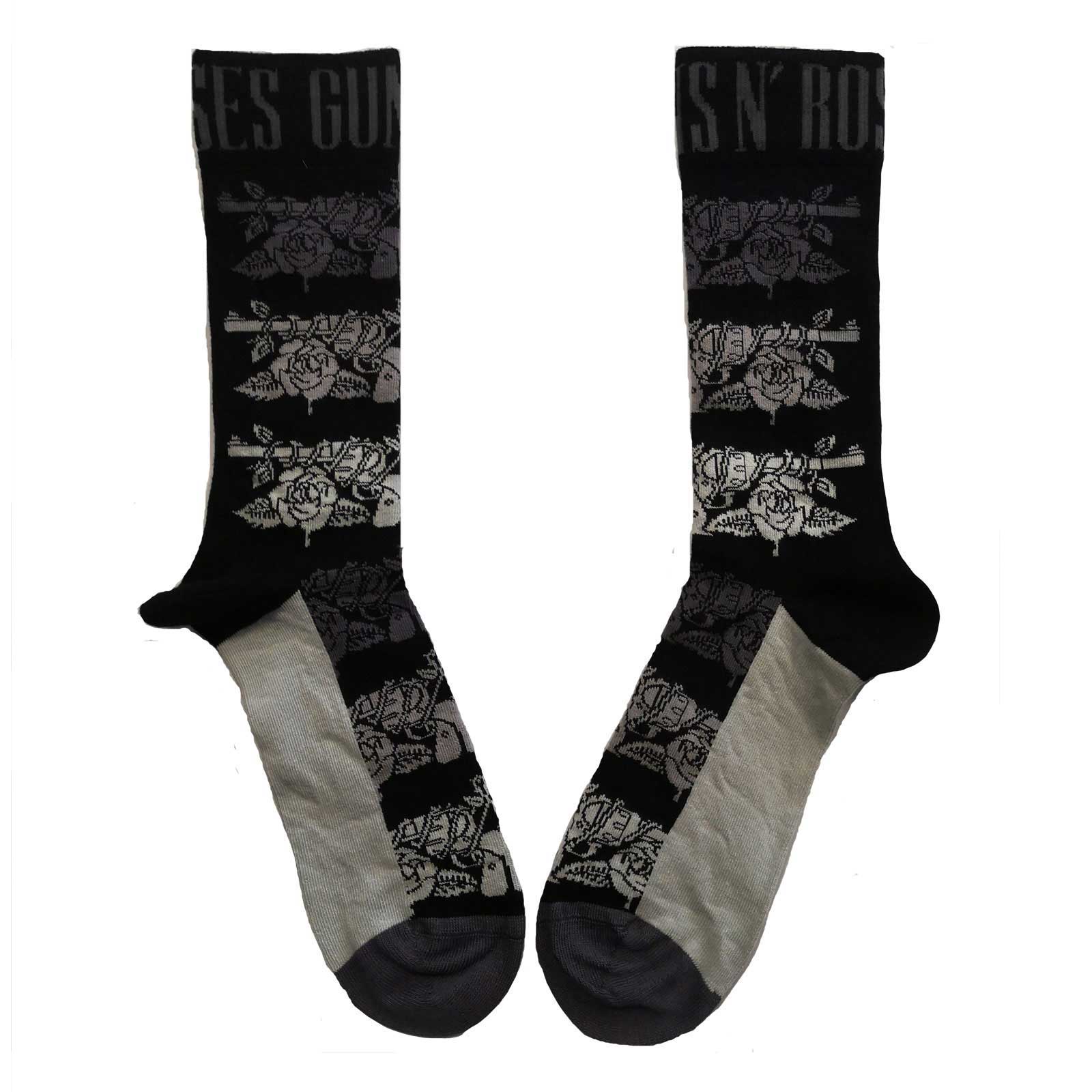 Guns N Roses: Guns N Roses Unisex Ankle Socks: Monochrome Pistols (Uk Size 7: 11)