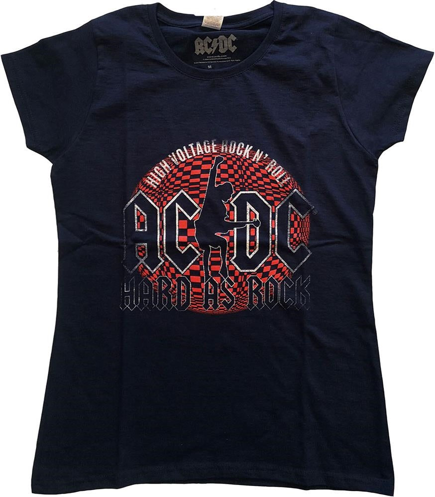 Ac/Dc: Rock Off - Hard As Rock (T-Shirt Donna Tg. M)