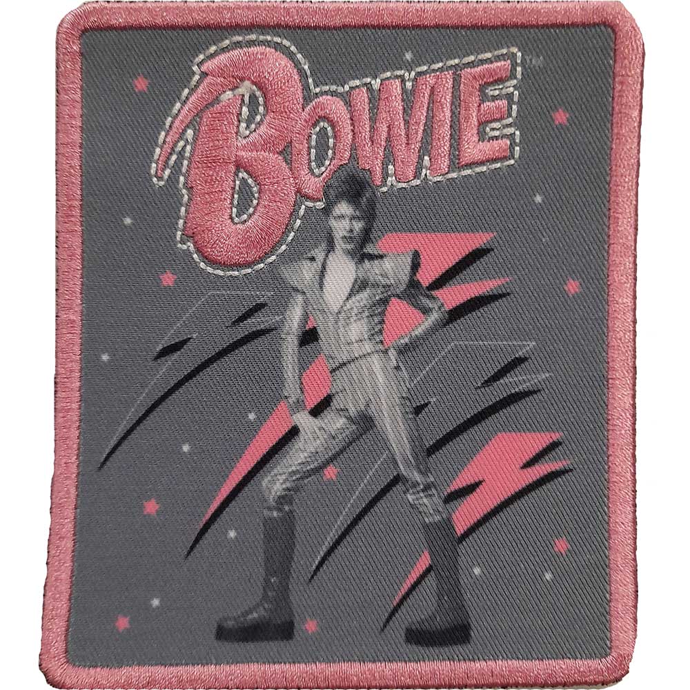 David Bowie: Pink Flash Woven Logo Standard Patch (Toppa)