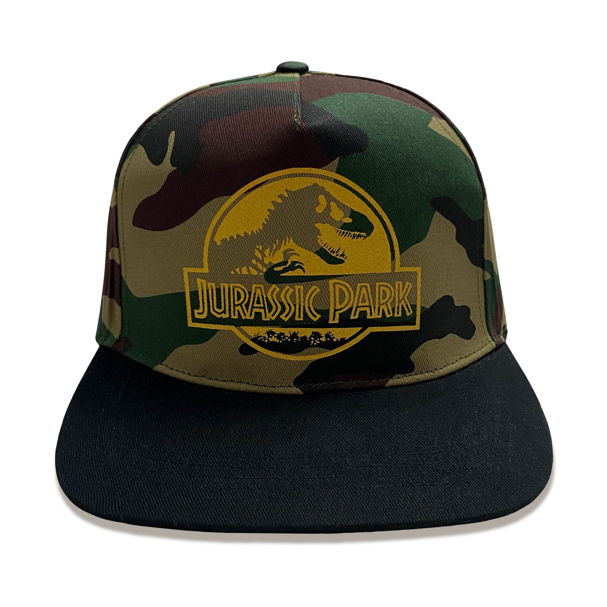 Jurassic Park: Gold Logo Camo Snapback Cap One Size (Cappellino)
