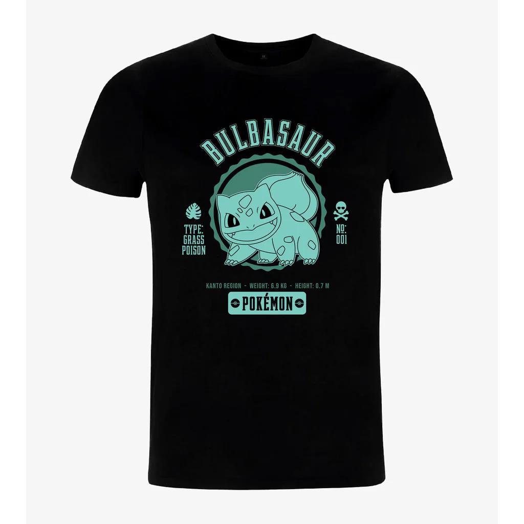 Pokemon: Collegiate Bulbasaur Black (T-Shirt Unisex Tg.S)