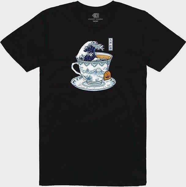 Vincent Trinidad: The Great Kanagawa Tea Black (T-Shirt Unisex Tg. S)