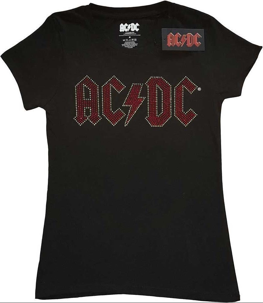 Ac/Dc: Rock Off - Full Colour Logo Diamante (T-Shirt Donna Tg. L)
