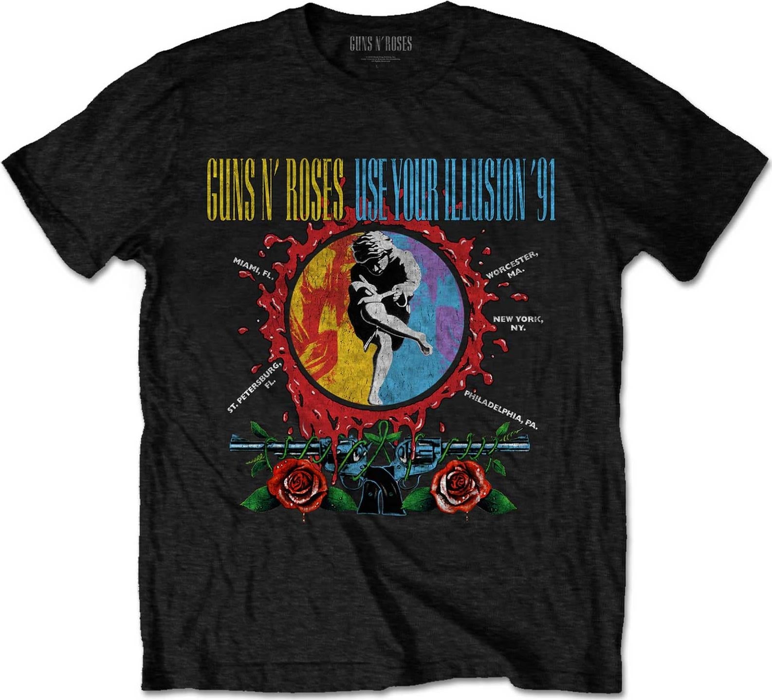 Guns N' Roses: Rock Off - Use Your Illusion Circle Splat (T-Shirt Unisex Tg. 2XL)