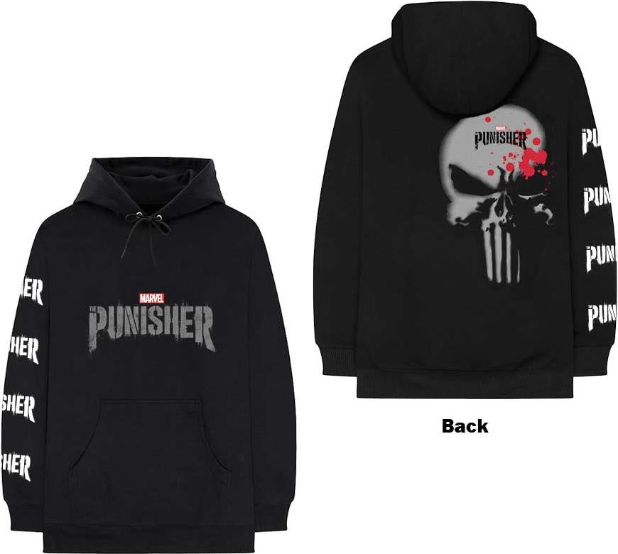Marvel: Punisher Stamp (Back & Sleeve Print) (Felpa Con Cappuccio Unisex Tg. M)