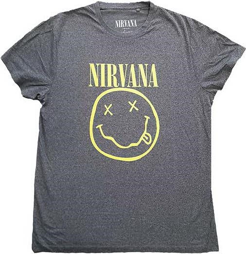 Nirvana: Rock Off - Yellow Happy Face Back Print (T-Shirt Unisex Tg. M)