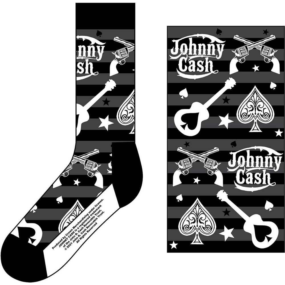 Johnny Cash: Rock Off - Guitars 'N Guns 1 (Calzini Uk Size 7 - 11)