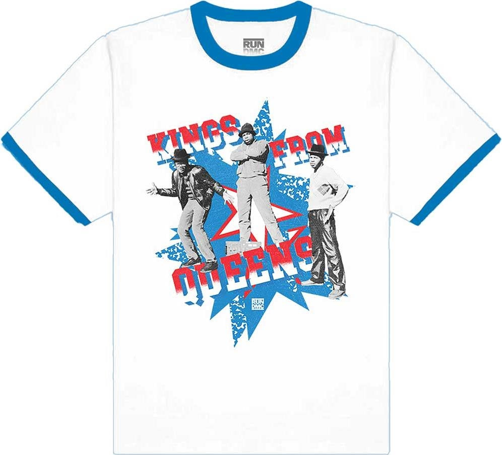 Run Dmc - Run Dmc Unisex T-Shirt: Kings From Queens (Ringer) (Small)