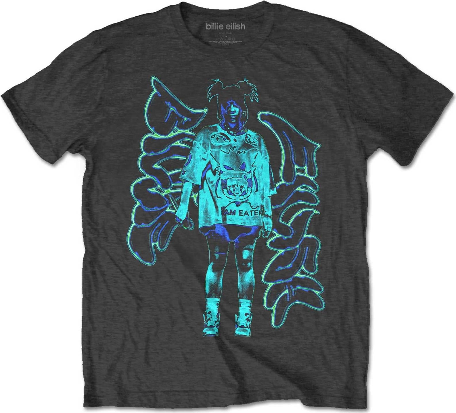 Billie Eilish: Rock Off - Neon Graffiti Logo (T-Shirt Unisex Tg. M)