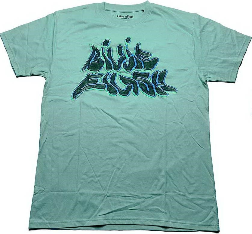 Billie Eilish: Rock Off - Neon Logo Billie Back Print (T-Shirt Unisex Tg. S)