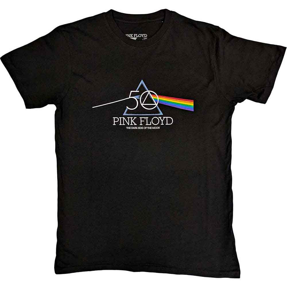 Pink Floyd: 50Th Prism Logo Black (T-Shirt Unisex Tg. L)