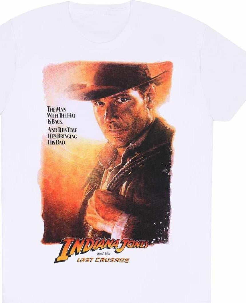 Indiana Jones: The Last Crusade Poster - White (T-Shirt Unisex Tg. 2XL)