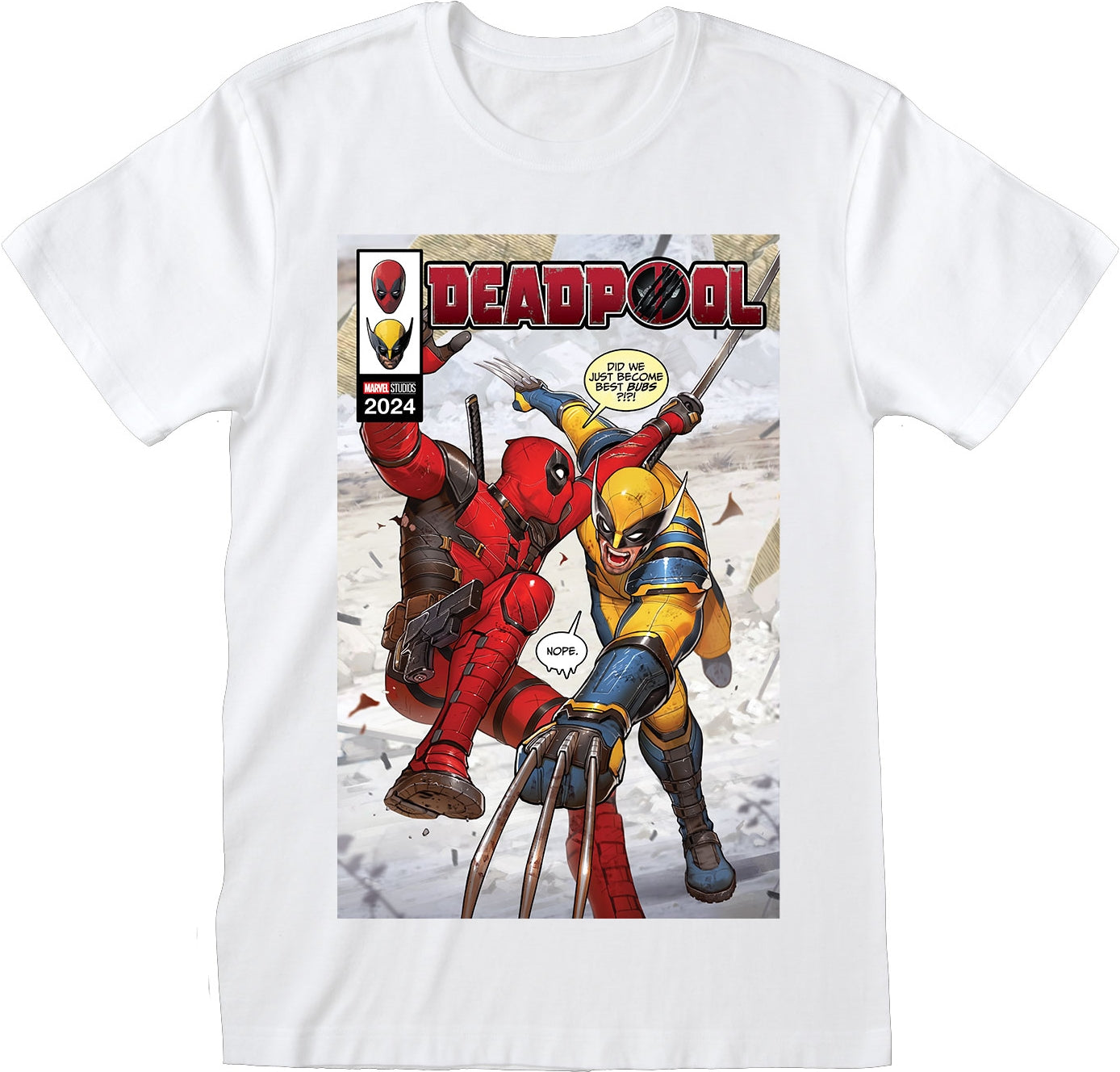 Deadpool 3 - Comic Book Cover (Unisex White T-Shirt) Ex Large